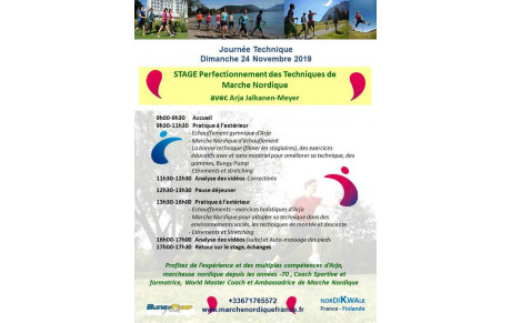 Dimanche 24 Novembre Stage de perfectionnement Marche Nordique